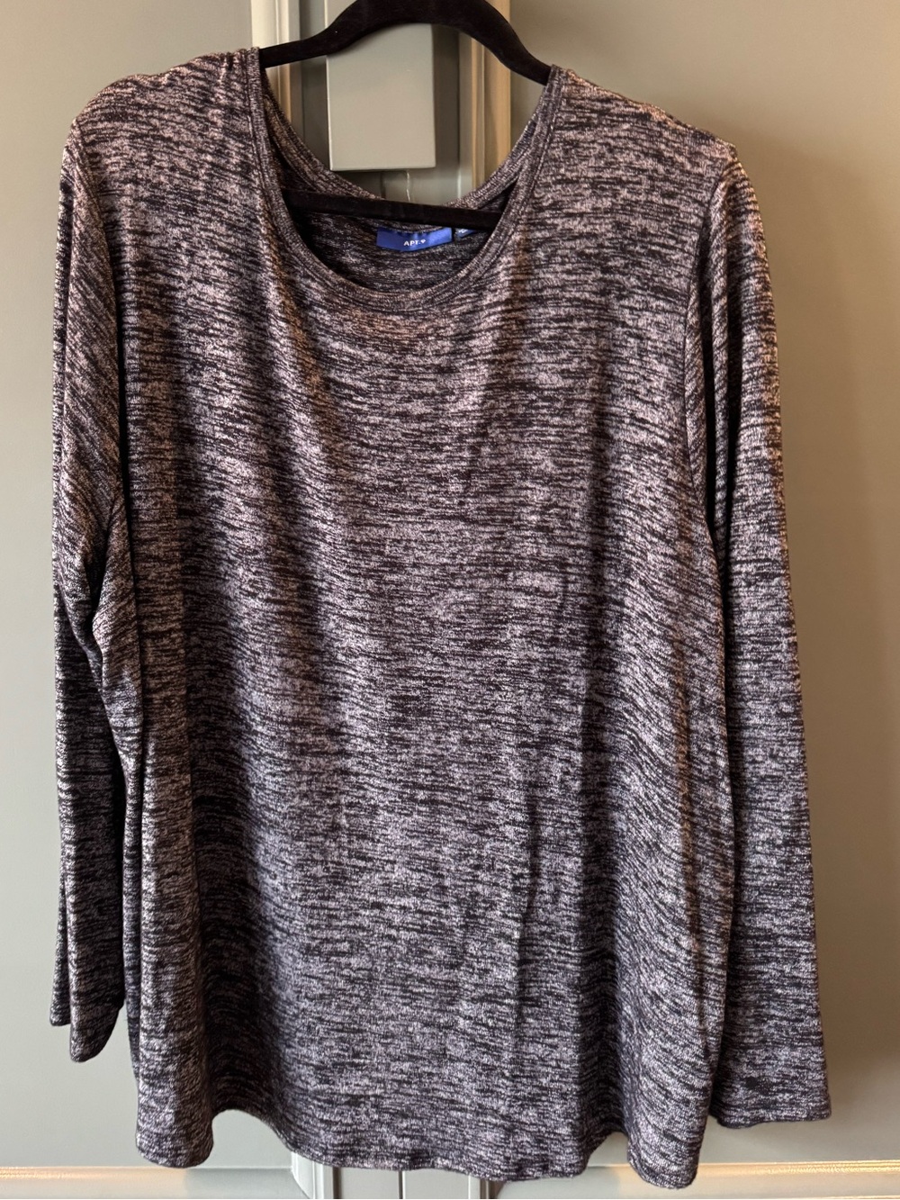 Apt 9 Cozy Marled Long Sleeve Tee - Charcoal Gray